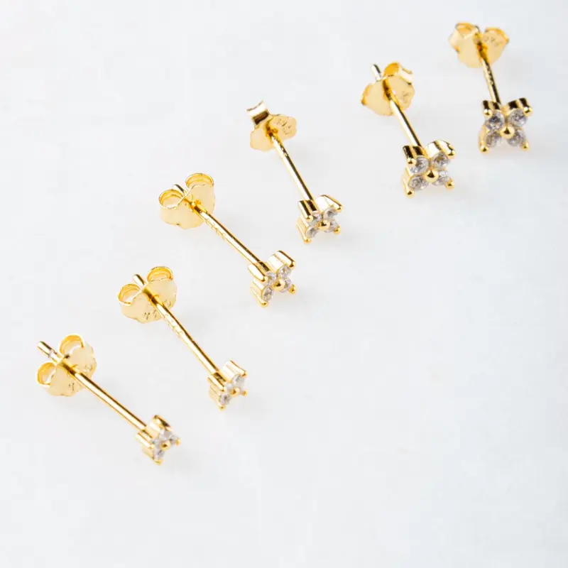 Maude Stud Earrings - Gold Plated on Sterling Silver - Various Sizes Available 1