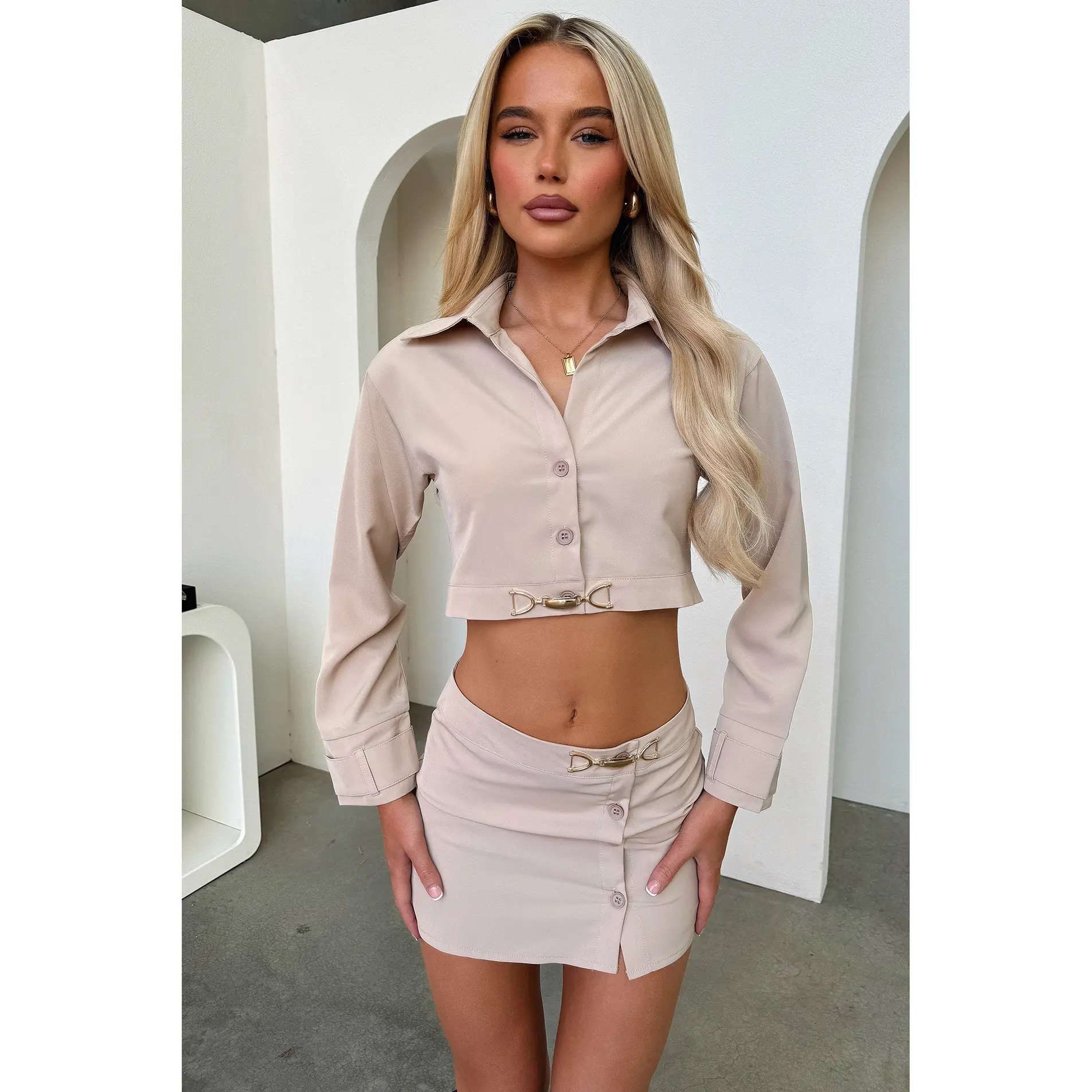Thats So Fetch Jordan Cropped Shirt - Tan