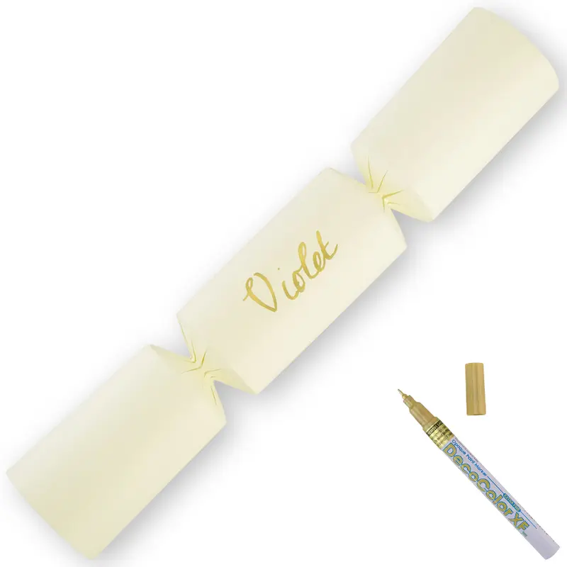 Ivory | 12 Personalise Your Own Crackers | Make & Fill Your Own | With Pen 1