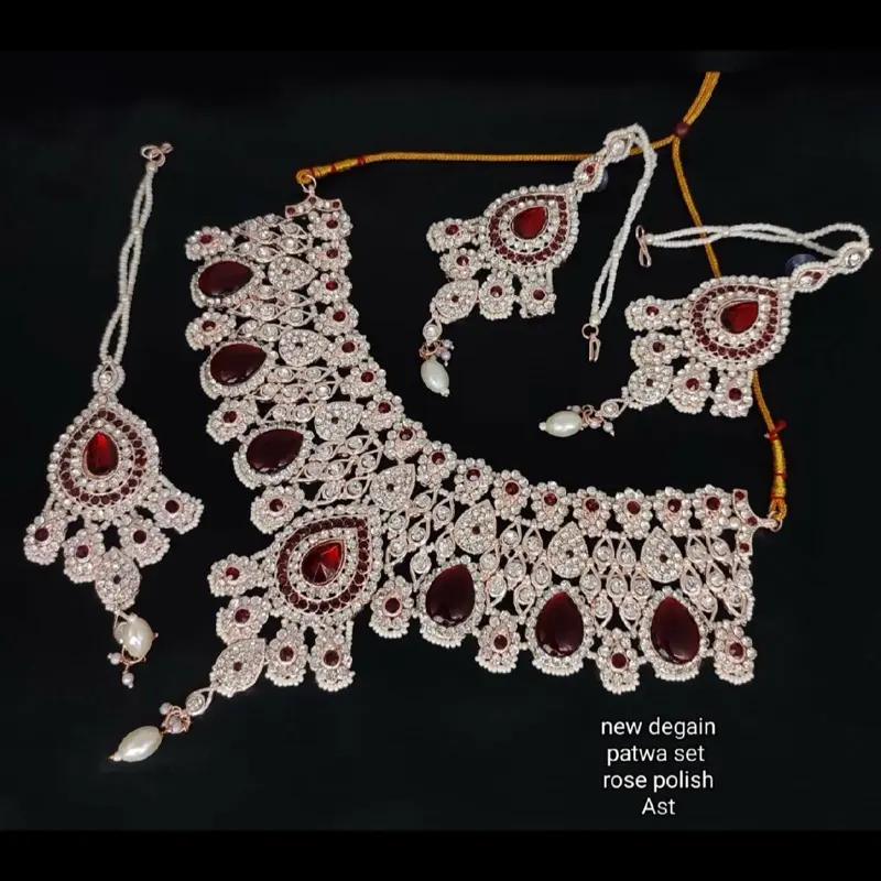 O700 LATEST STYLISH KUNDAN CHOKER WEDDING PARTY TRADITIONAL NECKLACE SET 4
