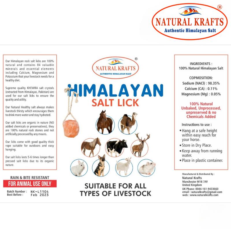 Natural Krafts Himalayan Rock Salt Lick Blocks - 4 Count (2-2.5 kg Each) for Enhanced Livestock Health and Vitality 8