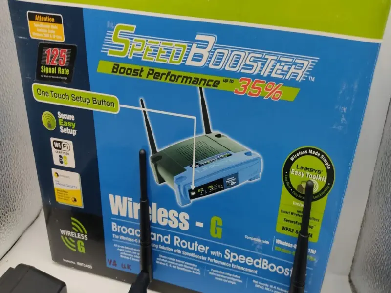 Linksys Wireless-G Broadband Router WRT54GS 2.4 GHz 54Mbps 4 Port Switch 1
