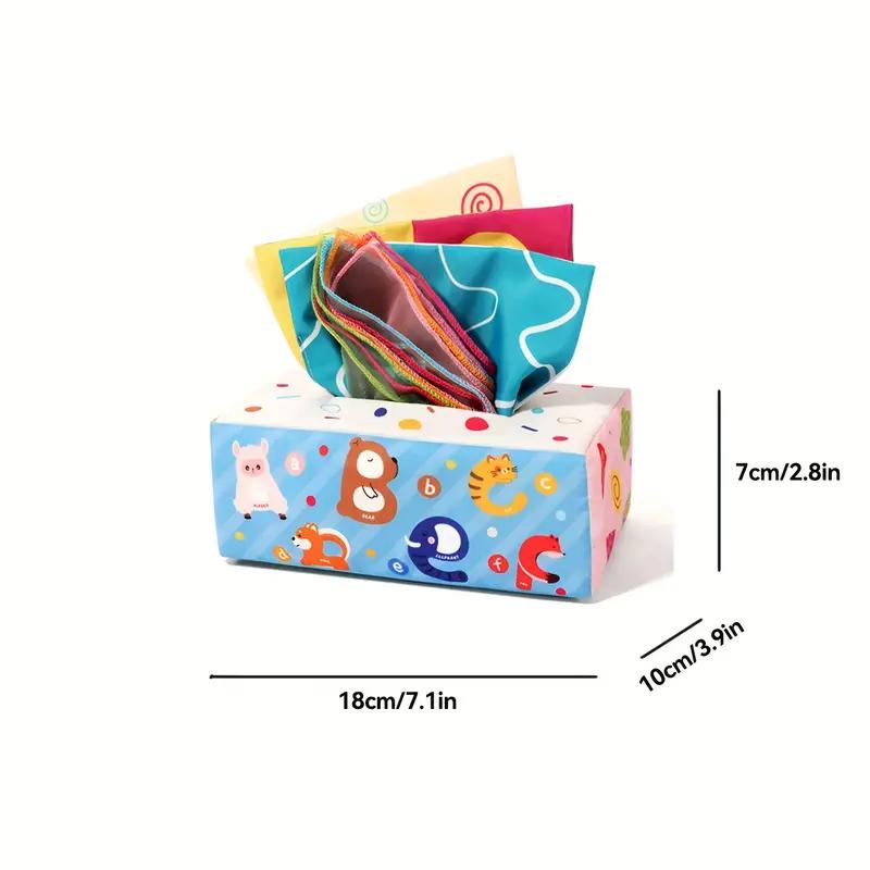 Tissue Box Sensory Toy, Crinkle Tissue Box Baby, Sensory Toys for Babies, Montessori Toys for Boys and Girls, Soft Crinkle Toys for Infant Toddlers, Stocking Stuffers, rotation new born cuddle baby tissue 1 year early educational toy development 8
