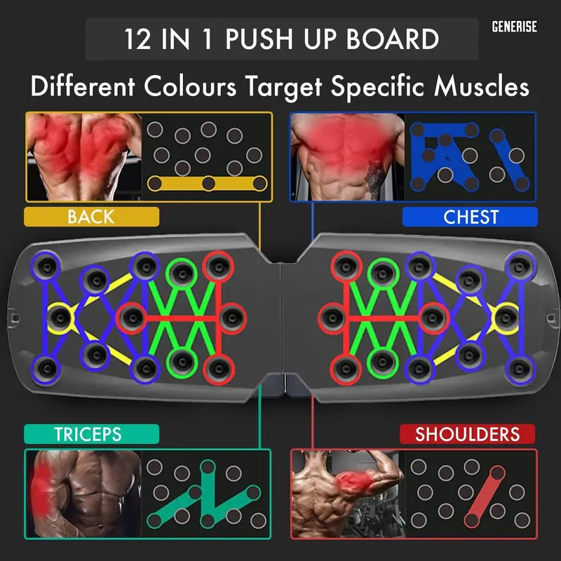 Push up Board 12In1 Chest Back Triceps Portable Folding Exercise Workout Station 3