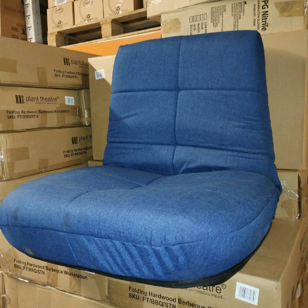 bonVIVO Easy Lounge Floor Chair Adjustable, Padded,Floor Sofa Chair with back Support for meditation and gaming-reading chair for floor seating gifts for men  and women blue