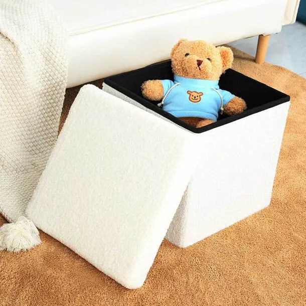 Folding Ottoman Storage Bench 1