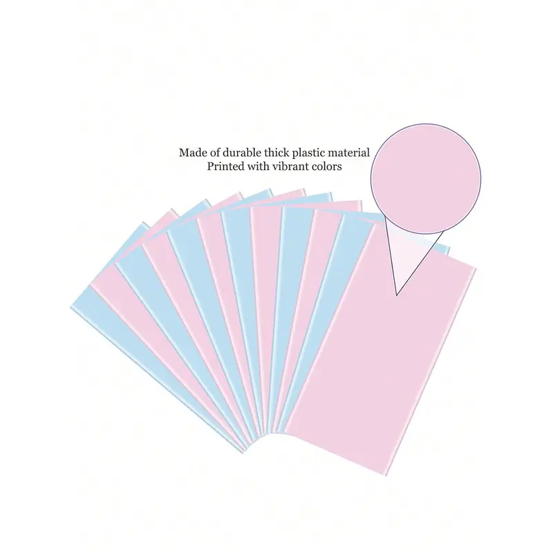 1/2pcs Gender Reveal Tablecloths, Disposable Plastic Pink And Blue Tablecloth, Rectangle Table Covers For Boy Or Girl Baby Shower Party Decorationsbaby Shower Family Decorations Gifts 2