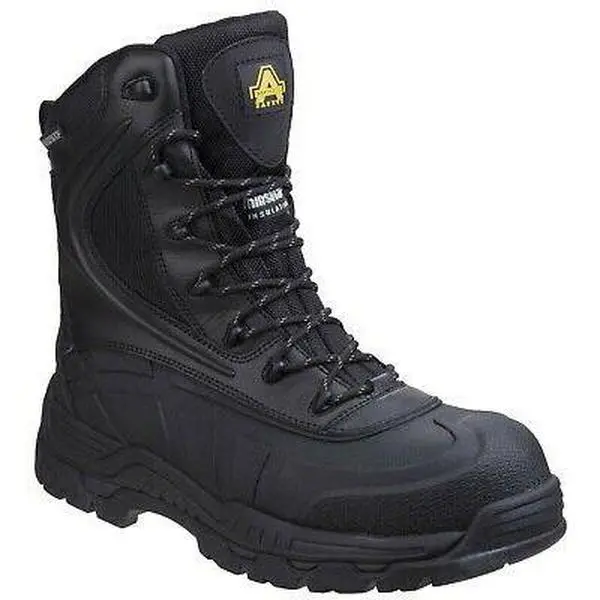 Amblers SBP black leather/rubber hybrid waterproof composite toe/midsole safety boot #AS440