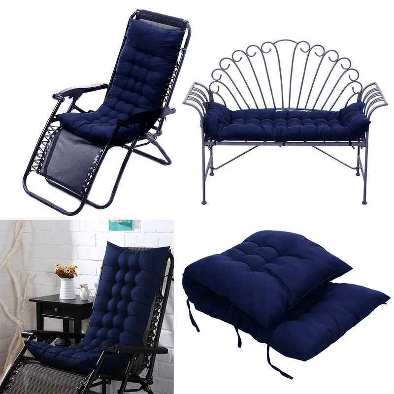 Livingandhome Thick Soft Comfortable Grey/Black/Grey Chaise Lounge Chair Cushion for Outdoor （Cushion Only） 5