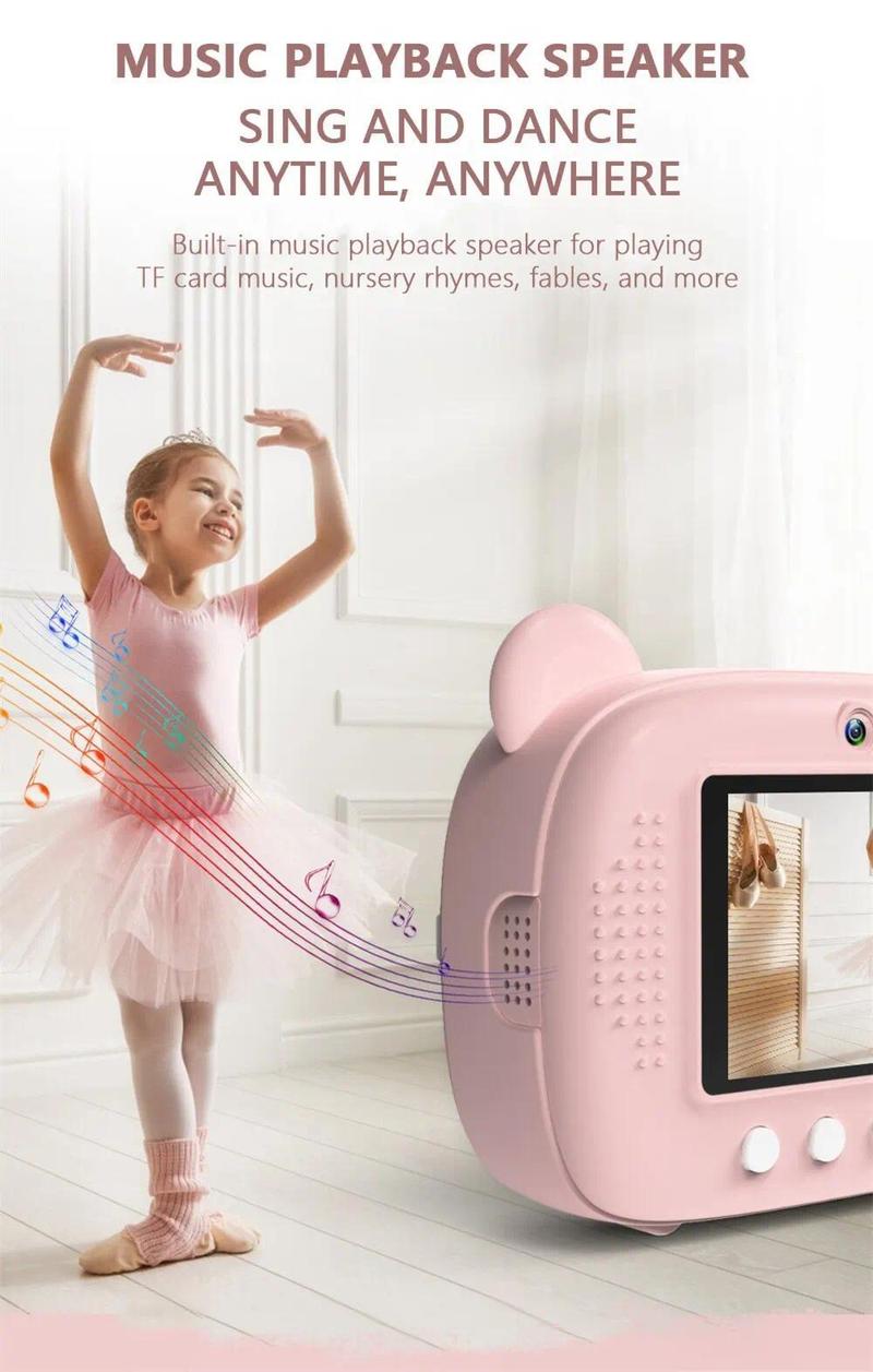 Product Introduction of Children Digital Camera Instant Print for Kids Thermal Print Camera Instant Photo Printing Camera Video Toys+32G Memory Card 45