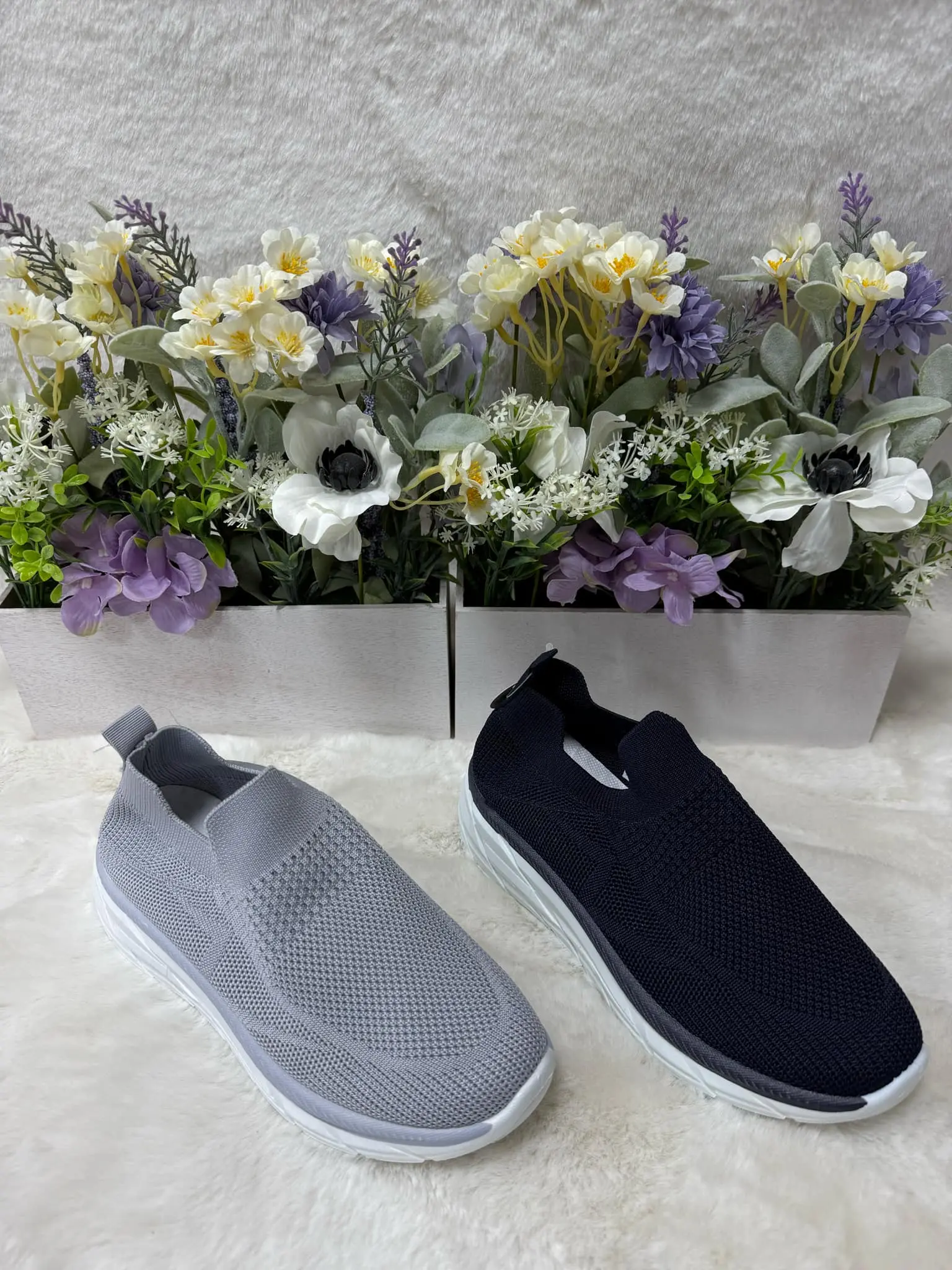 Ladies Slip On Casual Flyknit Trainers