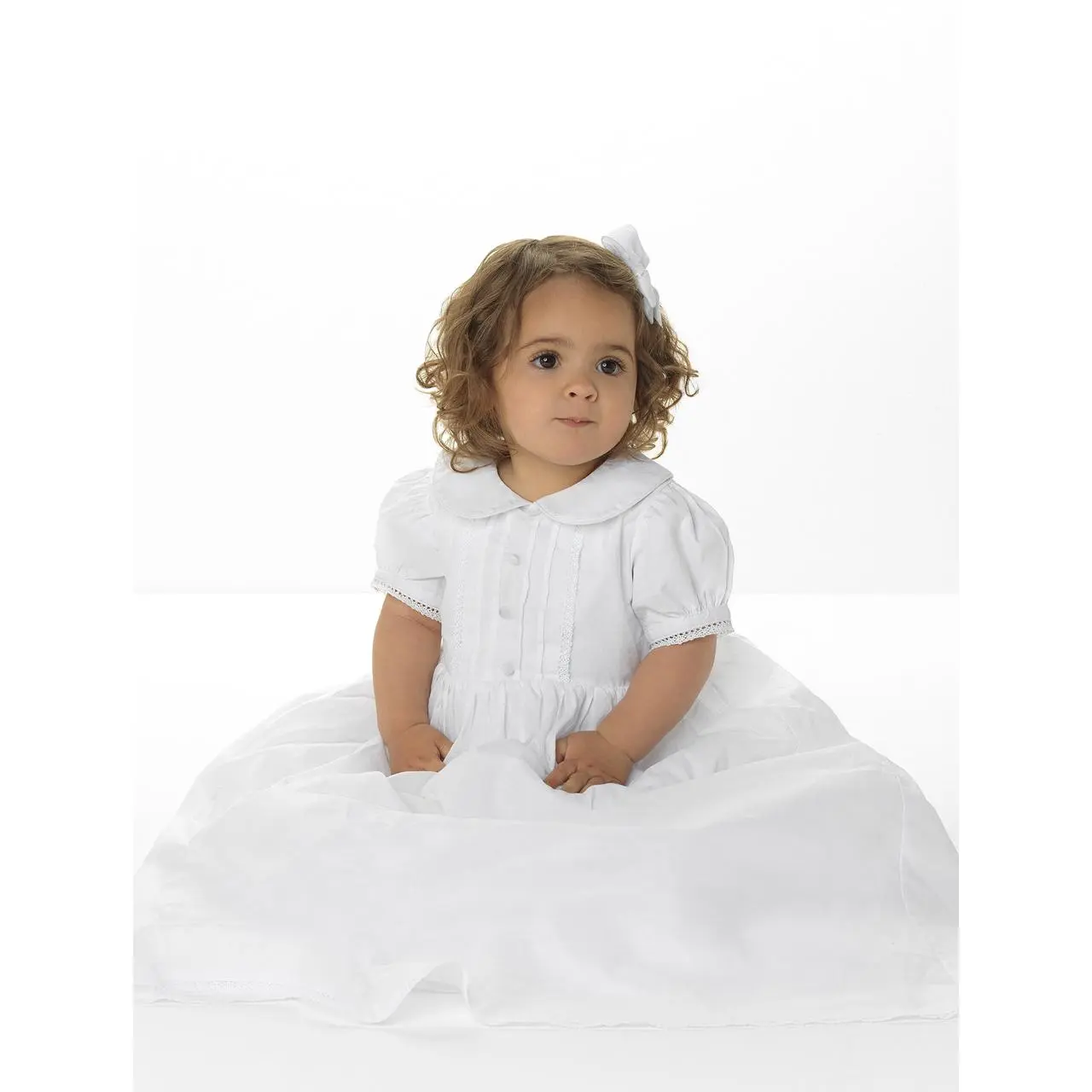 Baby girls white Christening gown - Ellen