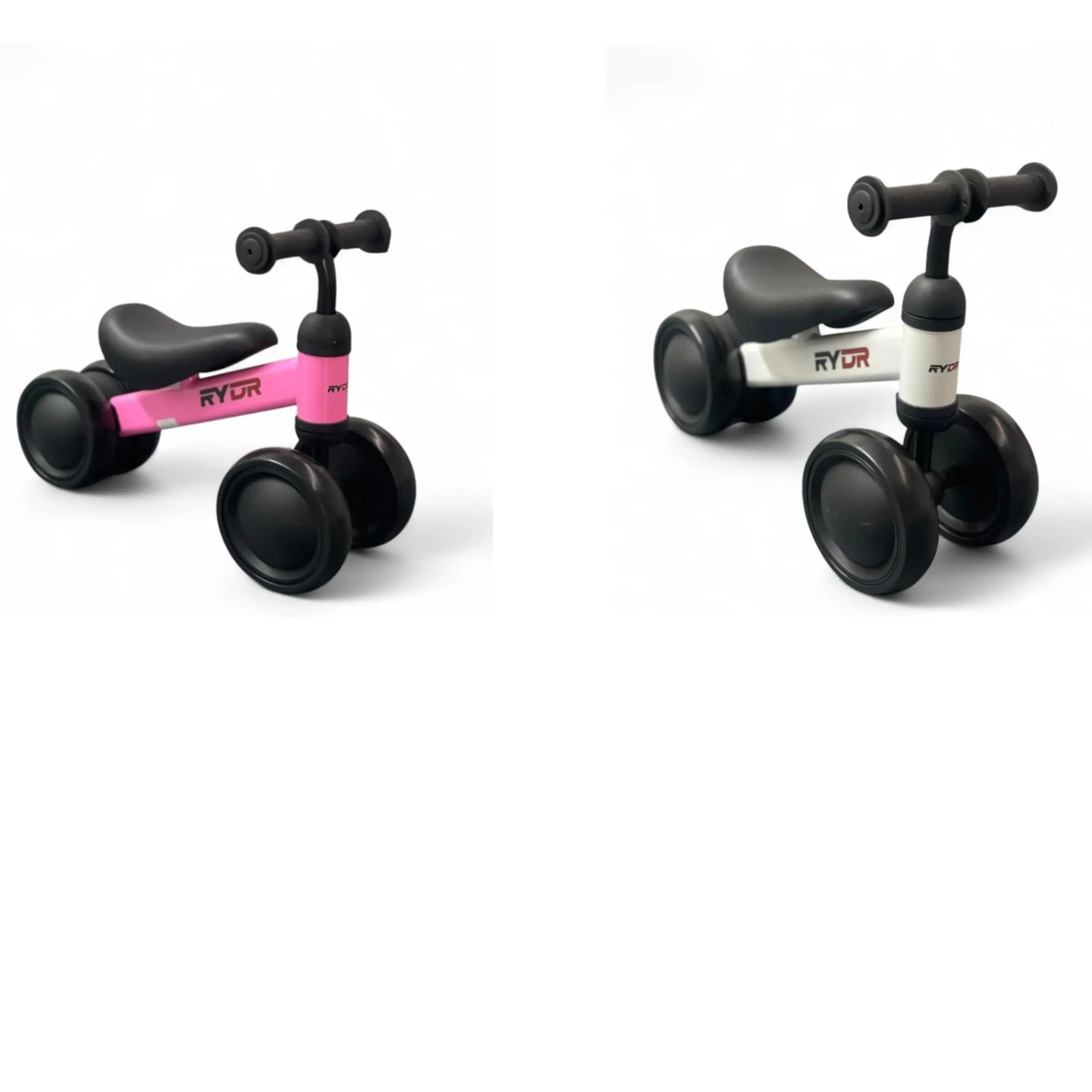 RYDR Balance Bike for Toddlers - Lightweight, Portable, and Safe White/Pink for 10-24 Months