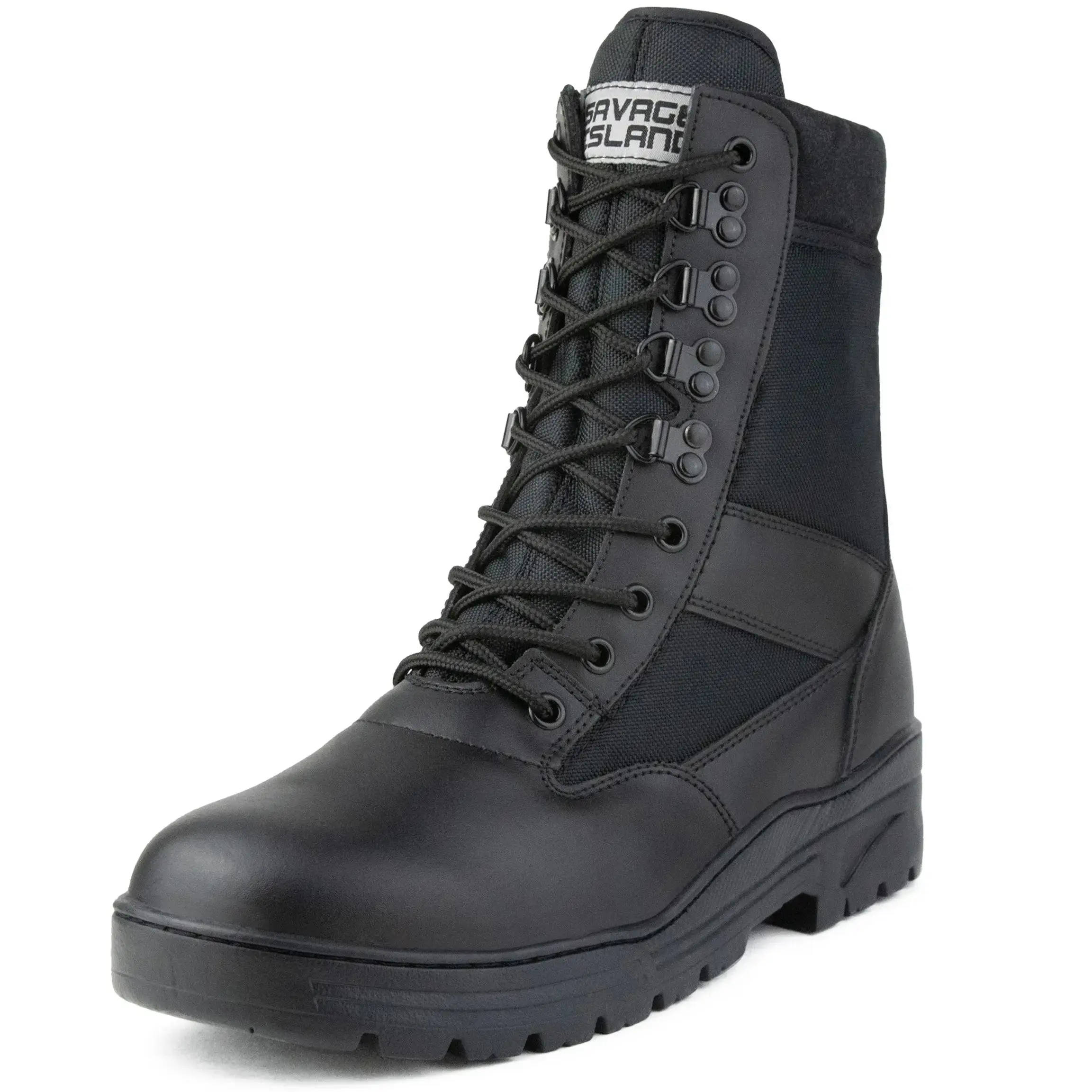 Savage Island Black Leather Combat Patrol Boots
