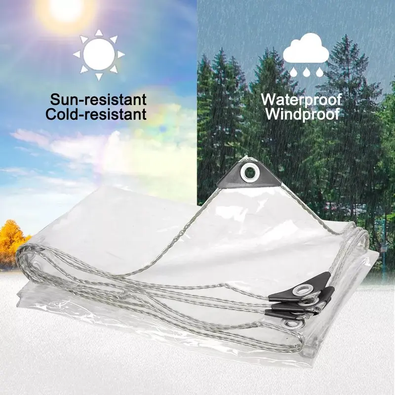 430gsm Clear Tarpaulin Heavy Duty PVC Waterproof Ground Cover Tarp Sheet 6