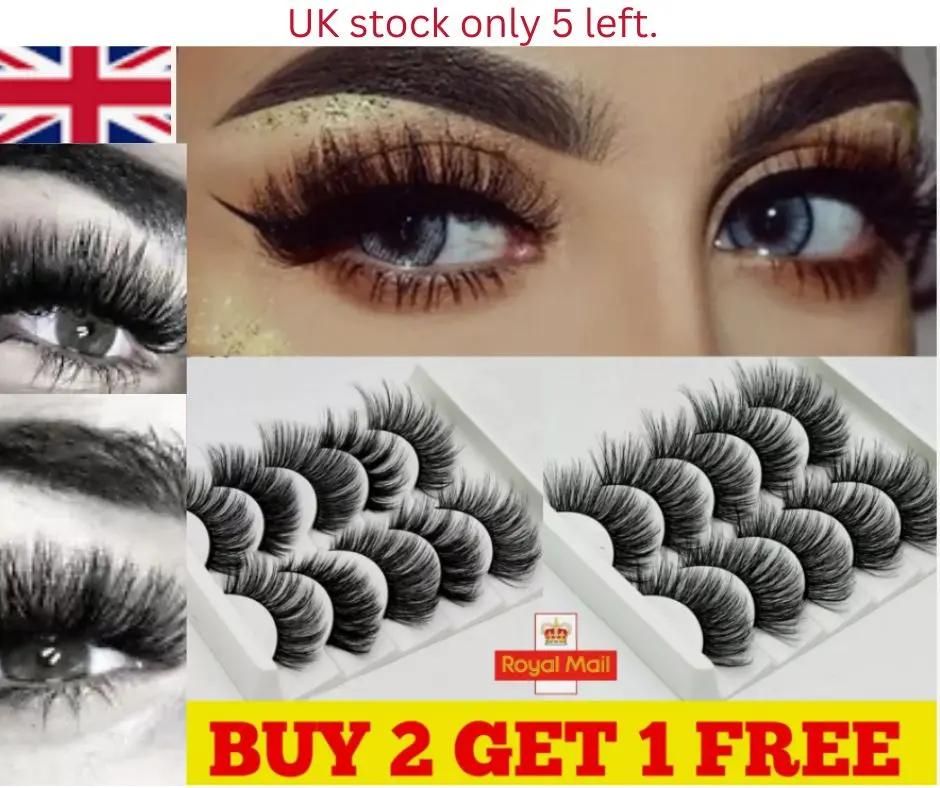5 Pairs 3D Mink False Eyelashes, Wispy Cross Long Thick Soft Fake Eye Lashes UK - Makeup, Cosmetic