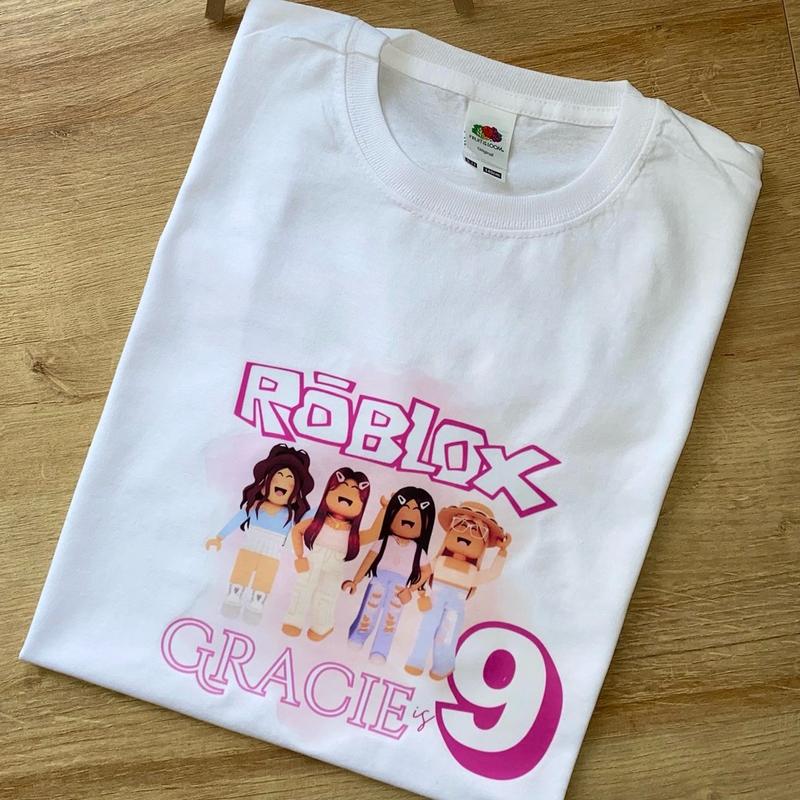 Personalised Roblox Birthday T-shirt, Roblox Birthday t-shirt, Roblox, Kids Roblox T-shirts, Kids Birthday T-shirts, Girls roblox tshirt 6