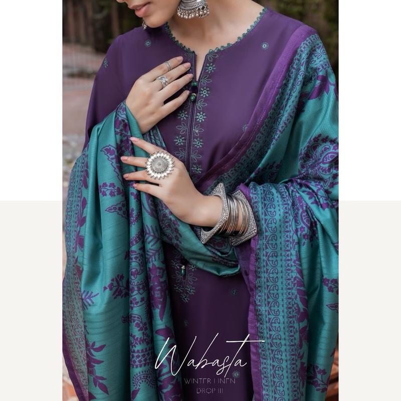 CasualLite Wabasta Printed Linen Women's Suit with Long Shirt, Trouser, and Cotton Silk Dupatta - Dress, Ready to Wear - Womenswear, Underwear 0