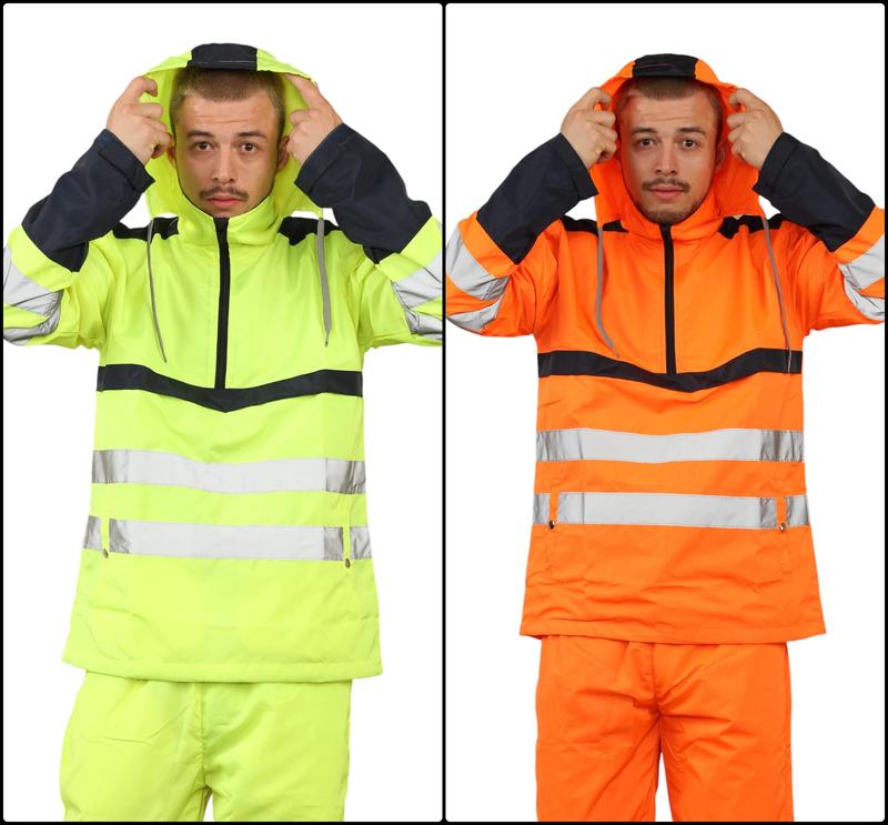 Vic-Mart Hi-Vis Rain Suit Mens Workwear Tracksuit for Outdoor Work Waterproof Reflective and Full Body Protection 1