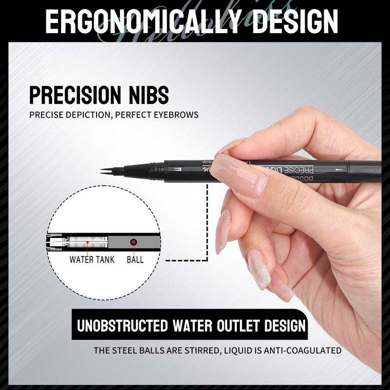 Curved Eyebrow Pen - Eyebrow Pencil, Brow Pencil 2-in-1 Dual-Ended Microblading Eyebrow Pen with Micro-Fork-Tip and Precise Brush-Tip Create Natural Hair-Like Brows, Last All-Day, Blonde 4