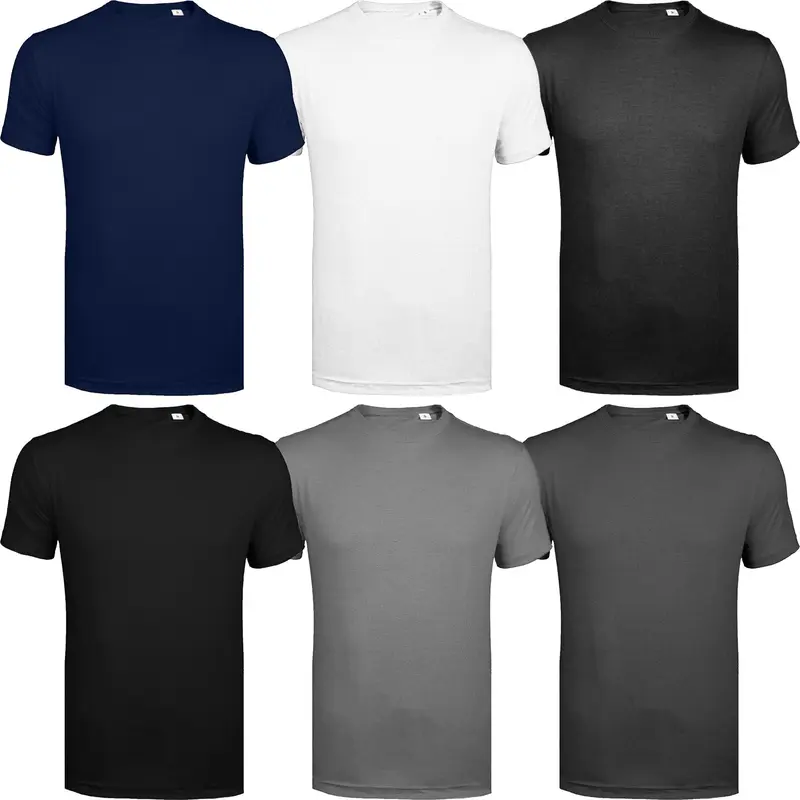6 Pack Mens T-Shirt Short Sleeve Shirt Crew Neck Plain Assorted 100% Cotton Top Menswear Set oversized  shirt  women 1