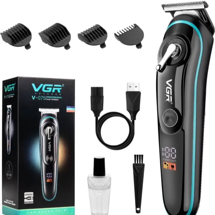 Beard Trimmer Cordless Hair Clippers for Men Haircut with Taper Lever - 120Min, Black