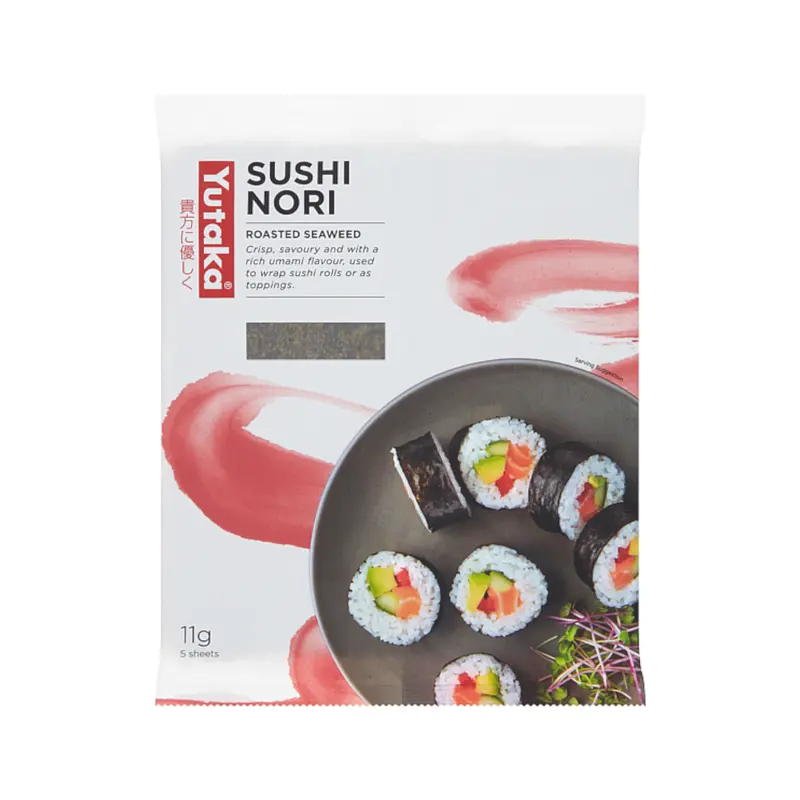 YUTAKA Sushi Nori Roasted Seaweed 5 sheets JAPAN IMPORT - 11 gr. pack Traditional Sushi 3
