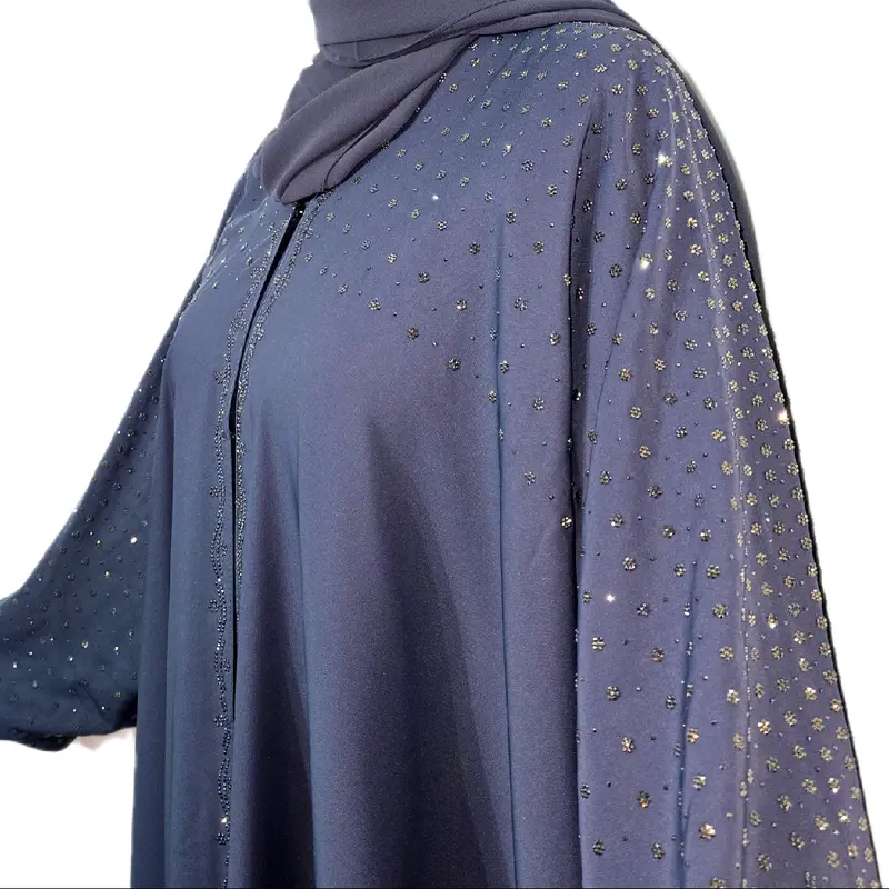 Blossom Batwing Abaya with Matching Hijab and Belt - 3 Piece Set - Lavender 2