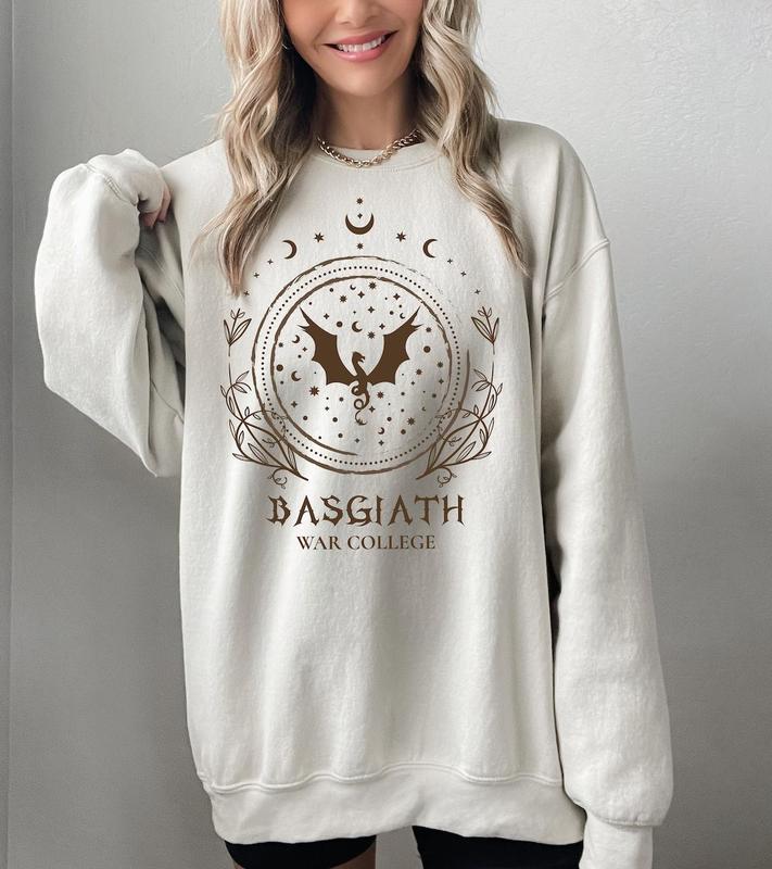 Basgiath War College Sweatshirt, Bookish Sweatshirt,Fourth Wing Sweatshirt,Dragon Rider Hoodie,Rebecca Yoros Hoodie,Fourth Wing, Book Hoodie Casual Cotton Menswear Fabric Fashion Medium Smooth Sweaters Tops Tee 2