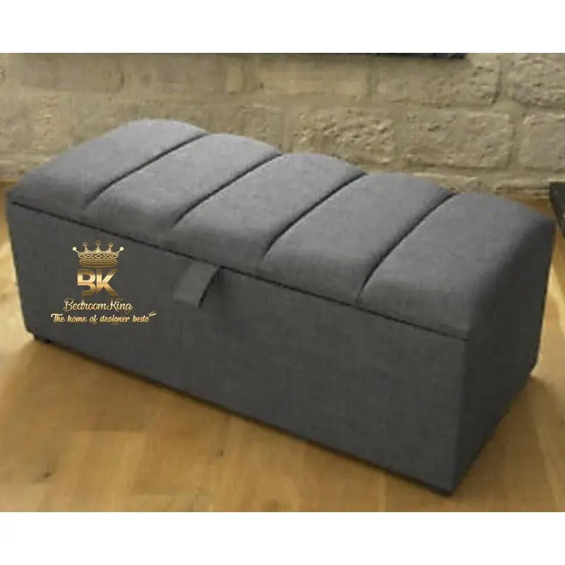 Arabella Panel Top Ottoman Toy Blanket Box 0