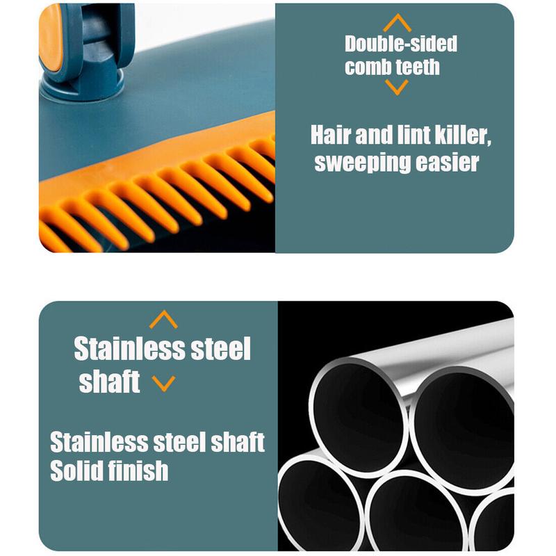 Product Introduction of Long Handled Dustpan and Brush Set Strong Metal Handle Dust Pan & Broom Sweeper Cleaning Collapsible 12