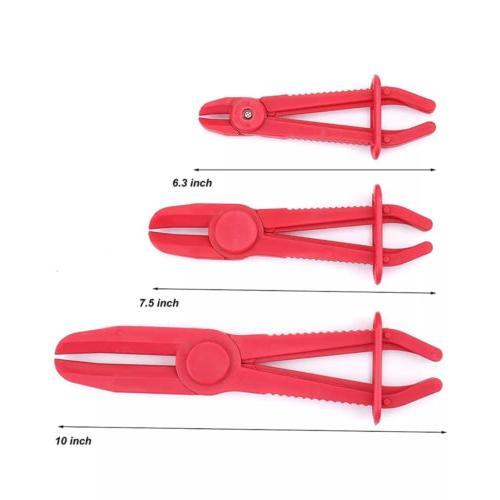 3X Hose Pinch Clamp Red Brake Fuel Water Line Plier Set Garage Hand Tool Kit 6