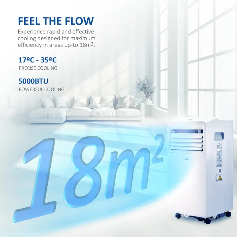 ALLAIR 5000BTU Smart Portable Air Conditioner Unit Remote - App control 1