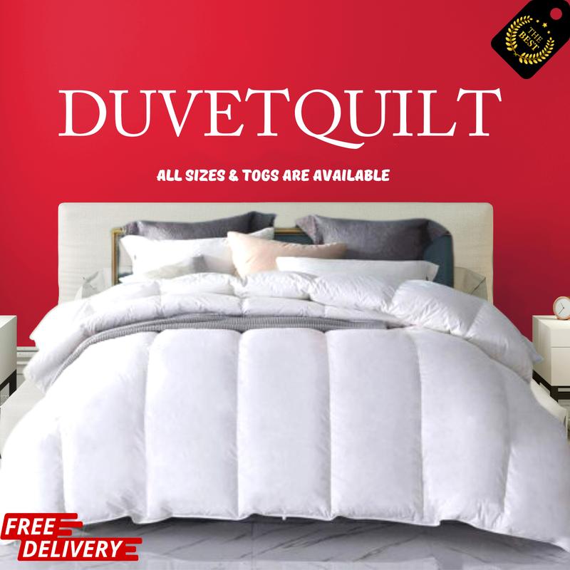 Luxury Ultra-Light Double Quilt | Anti-Allergy, All Tog, Classic Box Pattern | Hand Washable, Single Double King Super King Sizes 0