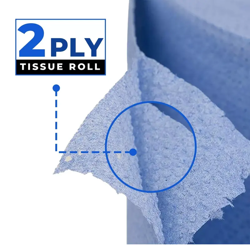 Eco Blue Centrefeed Blue Roll Kitchen Rolls Hand Towels Pack of 6 - 2ply Embossed - Wipes, Toilet - Degradable & Eco-Friendly - Disposable, Cleaning wardrobe 151-300 sheets office kitchen rolls & wipes 1