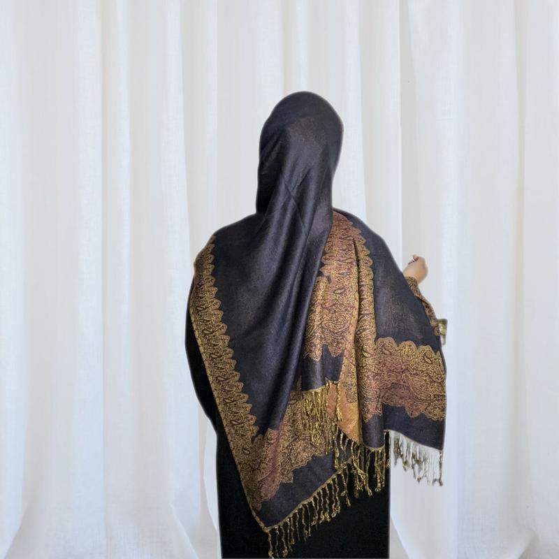 Bordered Pashmina Hijabs - 6 Different Colours 4
