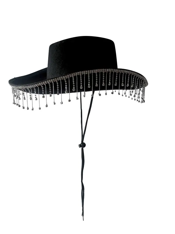 Alandra Luxury Cowboy Hat With Diamante Droplets - Stetson Shape - Black, Pink, White - Perfect for Hen Parties and Music Festivals 2