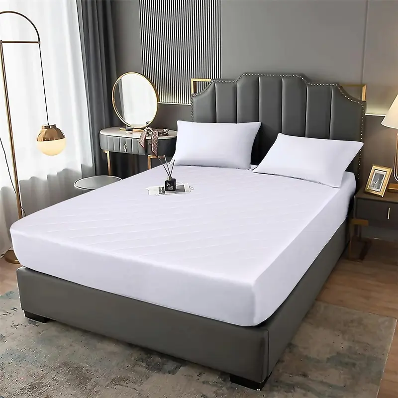 Waterproof Quilted Mattress Protector, Extra Deep 30cm Fitted Stretch Skirt, Quilted Mattress Topper Cover, Machine Washable, Hypoallergenic and Breathable Mattress Cover fits snugly Single Double King Super King and High Quality 6