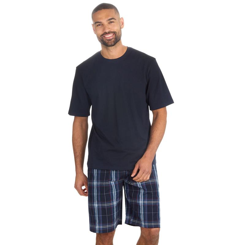 Mens 2-Piece Pyjama Set Short Sleeve T-Shirt Bottoms Loungewear Set S-XXL 4
