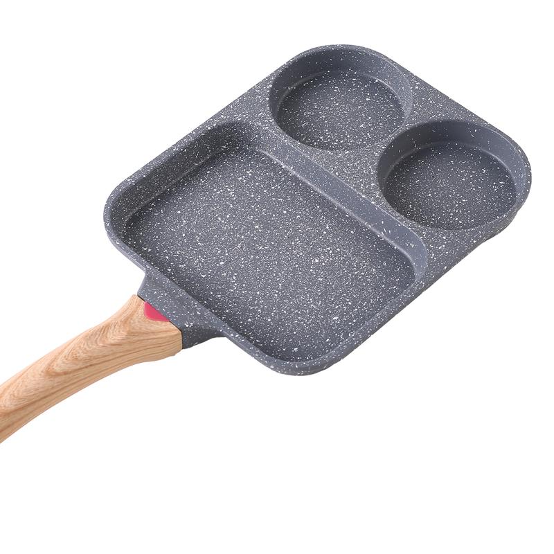 UK 3 in 1 Egg Frying Pan Nonstick Household Steak Frying Pan, Multifunctional Breakfast Pan Burger Pan, Non-stick Multi-purpose Omelette pan, Fried Egg Pan, Pancake Pan for Induction Cooker, Gas Stove, Electric Ceramic Stove 6
