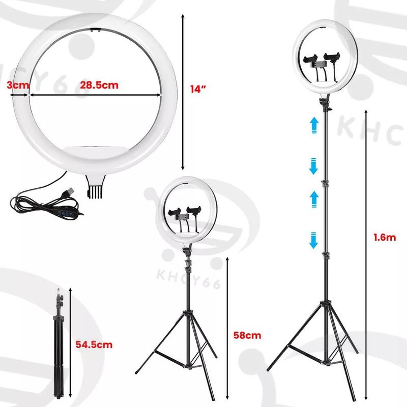 14" LED Ring Light with Stand for  Makeup  Video Phone Selfie Live Adjustable Alloy 6