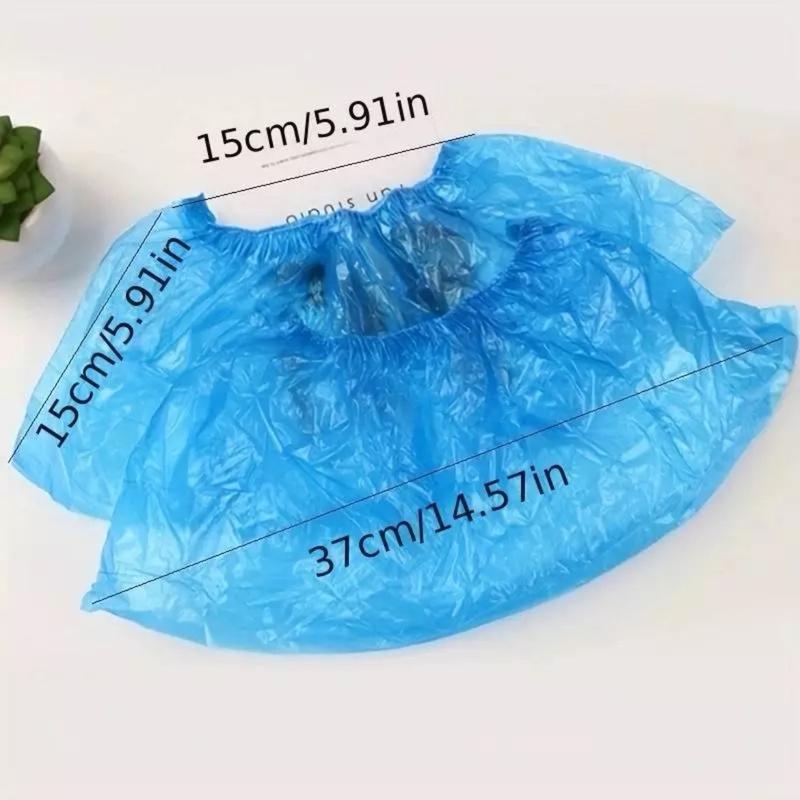 BLUE Shoe PROTECTORS Covers Overshoe DISPOSABLE Plastic Rain WATERPROOF Carpet 4