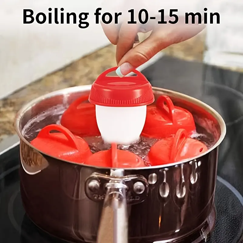4/10pcs Cooking Egg Boiler Egg Steamer Non-Stick Silicone Egg Cup High Temperature Resistant Egg Steamer Kitchen Tools Utensils 4