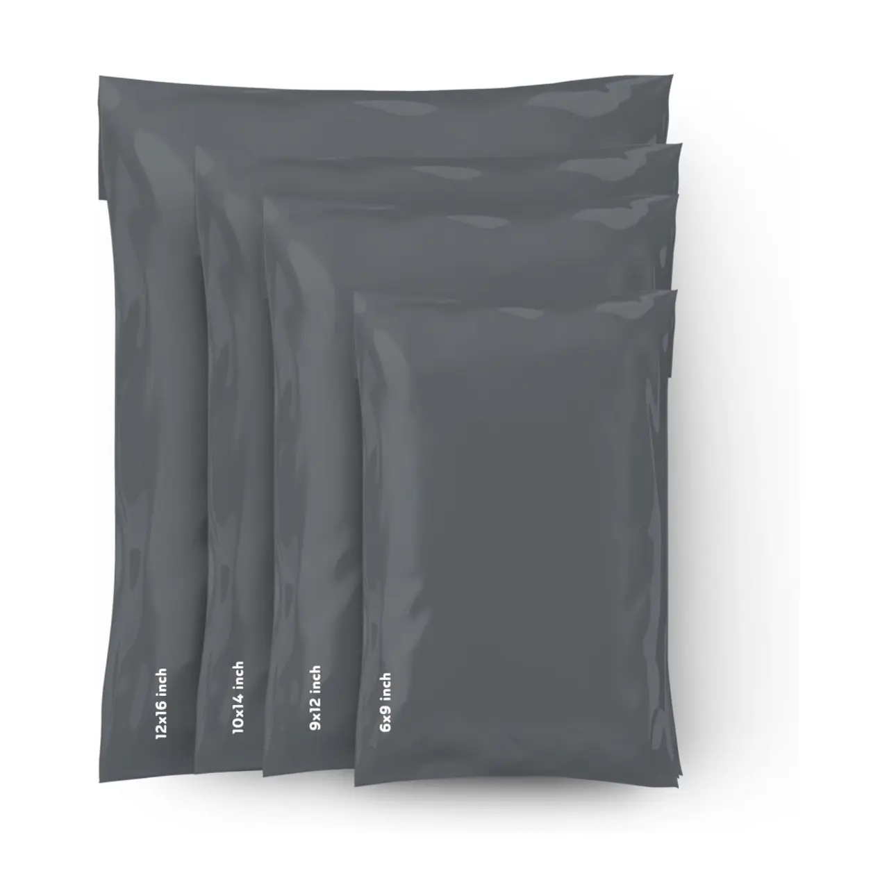 100x Grey Mailing Bags - Mixed Sizes, 100% Recyclable Parcel Bags, Self-Seal Postage Bags for Clothes - Strong & Sealable Plastic Envelopes, Ideal for Large to Small Postal Packing Shipping Posting