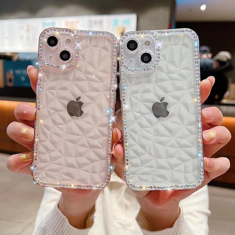 Product Introduction of 「Bubble Phone Case」Luxury Glitter Clear Diamond Texture Phone Case For iPhone 14 13 12 11 Pro Max X XR XS Max 7 8 Plus Lens Protection Soft Cover 11