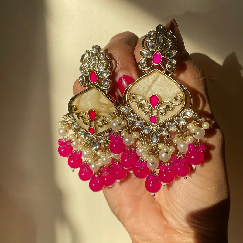 Devi Meenakari Indo Western Earrings - Ethnic Jhumka Design 0
