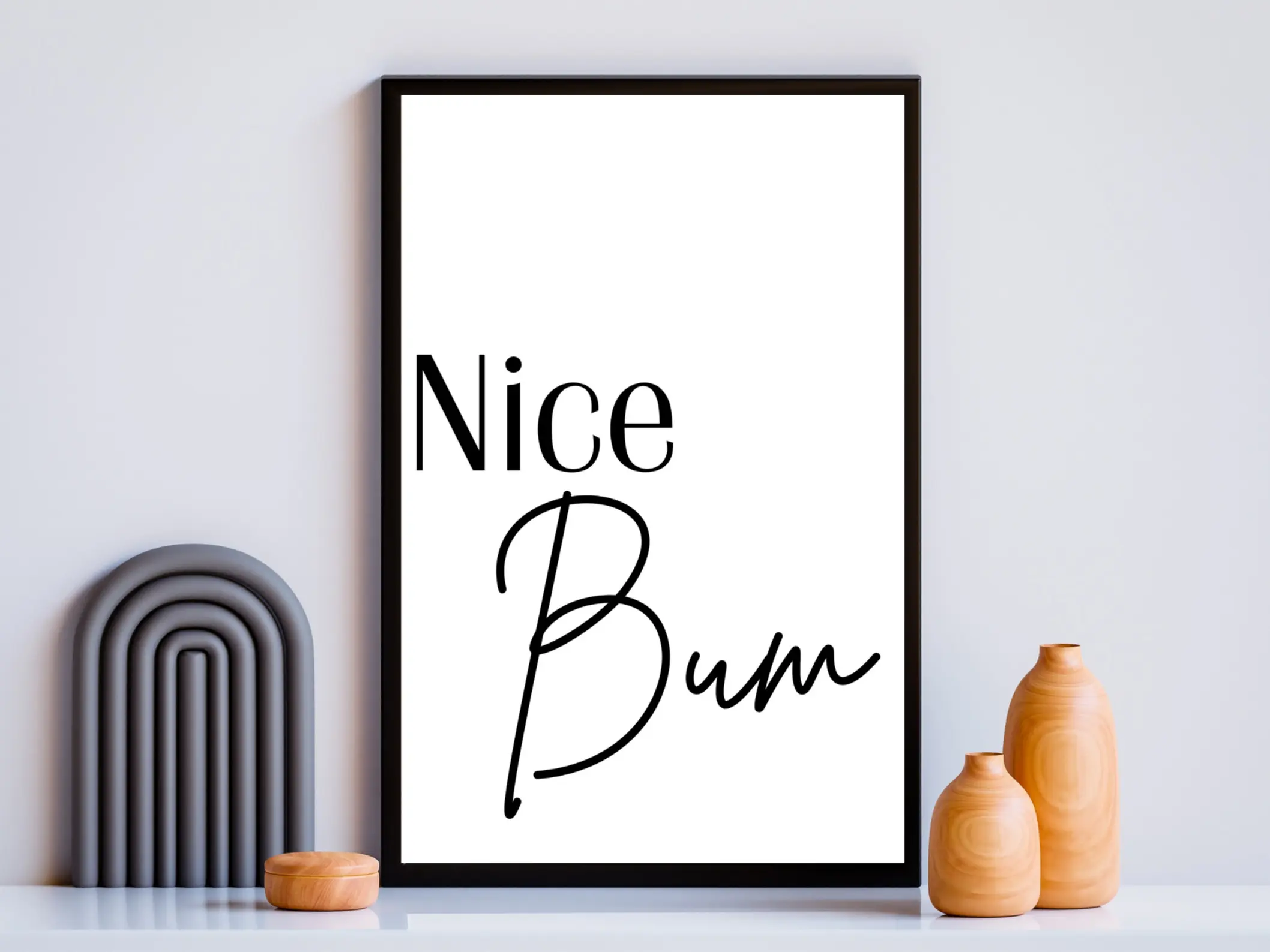 Nice bum, bathroom A4 print, funny prints, home decor. Home prints. Decoration Gift Glossy Pack Poster Ornaments Photo Artistic Wall posters black
