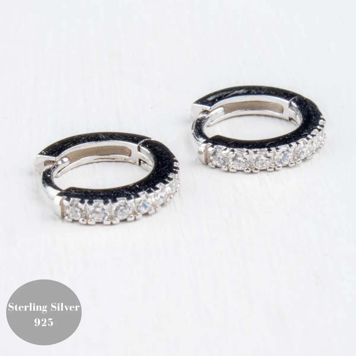 Ava Diamante Huggies - Sterling Silver