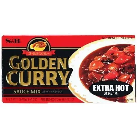 S&B Golden Curry Extra Hot 220G - Authentic Japanese Cuisine, Intense Spicy Flavour, Ideal for Quick & Delicious Home-Cooked Meals 0