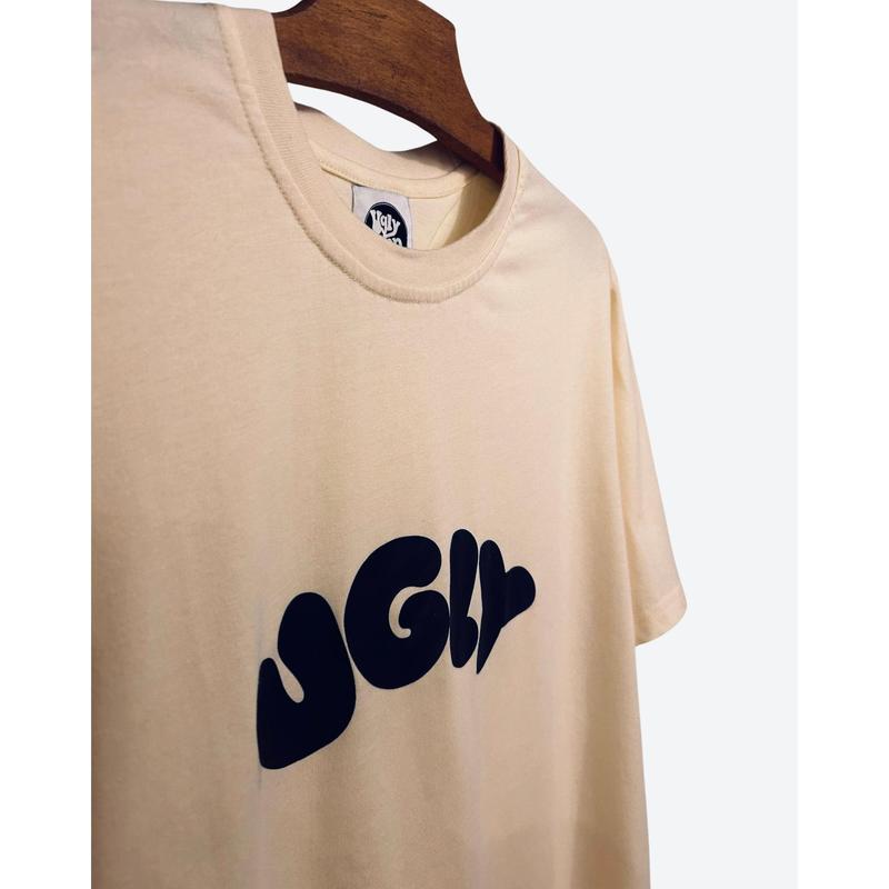 UGLY mens T-shirt - Cream and blue - 100% Cotton 1